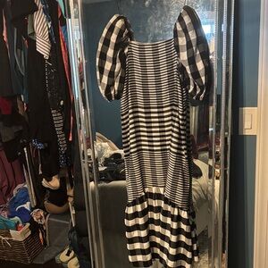 Topshop Monochrome Checkered Dress